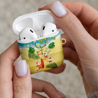 Hawaiian Mele Kalikimaka AirPods Case Tropical Plumeria and Lei Funny Santa Beach LT03 - Polynesian Pride