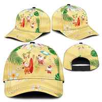 Hawaiian Mele Kalikimaka Classic Cap Funny Santa Claus on Beach with Tropical Plants and Lei - Polynesian Pride