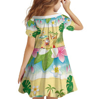 Hawaiian Mele Kalikimaka Family Matching Tank Maxi Dress and Hawaiian Shirt Tropical Plumeria and Lei Funny Santa Beach LT03 - Polynesian Pride