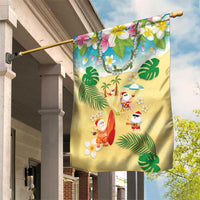 Hawaiian Mele Kalikimaka Garden Flag Tropical Plumeria and Lei Funny Santa Beach LT03 House Flag Multicolor - Polynesian Pride