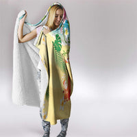 Hawaiian Mele Kalikimaka Hooded Blanket Tropical Plumeria and Lei Funny Santa Beach LT03 - Polynesian Pride