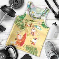 Hawaiian Mele Kalikimaka Men Tank Top Tropical Plumeria and Lei Funny Santa Beach LT03 - Polynesian Pride