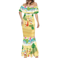 Hawaiian Mele Kalikimaka Mermaid Dress Tropical Plumeria and Lei Funny Santa Beach LT03 - Polynesian Pride