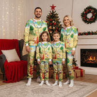 Hawaiian Mele Kalikimaka Christmas Pajama Set Funny Santa Claus on Beach with Tropical Plants and Lei LT03 - Polynesian Pride