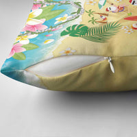 Hawaiian Mele Kalikimaka Pillow Cover Tropical Plumeria and Lei Funny Santa Beach LT03 - Polynesian Pride
