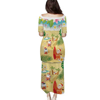 Hawaiian Mele Kalikimaka Puletasi Tropical Plumeria and Lei Funny Santa Beach LT03 - Polynesian Pride
