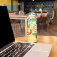 Hawaiian Mele Kalikimaka Skinny Tumbler Tropical Plumeria and Lei Funny Santa Beach LT03 - Polynesian Pride