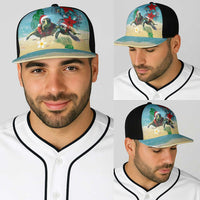 Hawaiian Mele Kalikimaka Baseball Net Cap Xmas Turtles and Tropical Plants with Red Poinsettia Watercolor Style LT03 - Polynesian Pride