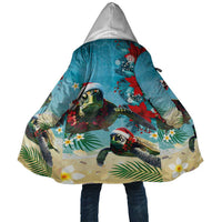 Hawaiian Mele Kalikimaka Cloak Tropical Xmas Turtles Red Poinsettia Watercolor LT03 Unisex Multicolor - Polynesian Pride