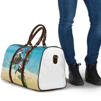 Hawaiian Mele Kalikimaka Travel Bag Tropical Xmas Turtles Red Poinsettia Watercolor LT03 - Polynesian Pride