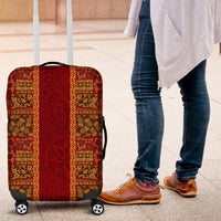 Hawaii Style Hibiscus and Tribal Element Fabric Patchwork Luggage Cover LT03 Red - Polynesian Pride