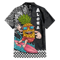 Hawaii Pineapple Surfing With Kakau Tribal Family Matching Off Shoulder Maxi Dress and Hawaiian Shirt LT03 - Polynesian Pride
