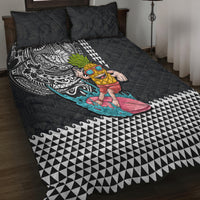 Hawaii Pineapple Surfing With Kakau Tribal Quilt Bed Set LT03 - Polynesian Pride