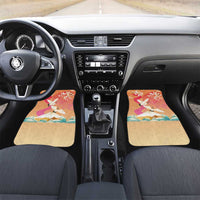 Hawaiian and Japanese Culture Together Car Mats Kakau Art Tattoo with Cranes and Sakura Spring Vibe LT03 Set 2pcs - Front Multicolor - Polynesian Pride