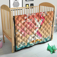 Hawaiian and Japanese Culture Together Quilt Kakau Art Tattoo with Cranes and Sakura Spring Vibe LT03 - Polynesian Pride