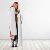 Hawaiian and Japanese Culture Together Hooded Blanket Red Ohia Lehua Plumeria and Sakura Blooming LT03 - Polynesian Pride