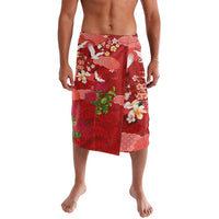 Hawaiian and Japanese Culture Together Lavalava Red Ohia Lehua Plumeria and Sakura Blooming LT03 Red - Polynesian Pride