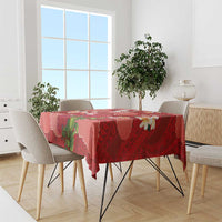 Hawaiian and Japanese Culture Together Tablecloth Red Ohia Lehua Plumeria and Sakura Blooming LT03 - Polynesian Pride