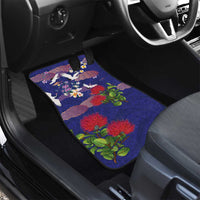 Hawaiian and Japanese Culture Together Car Mats Blue Ohia Lehua Plumeria and Sakura Blooming LT03 - Polynesian Pride
