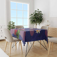 Hawaiian and Japanese Culture Together Tablecloth Blue Ohia Lehua Plumeria and Sakura Blooming LT03 - Polynesian Pride