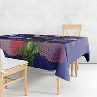 Hawaiian and Japanese Culture Together Tablecloth Blue Ohia Lehua Plumeria and Sakura Blooming LT03 - Polynesian Pride