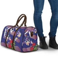 Hawaiian and Japanese Culture Together Travel Bag Blue Ohia Lehua Plumeria and Sakura Blooming LT03 - Polynesian Pride