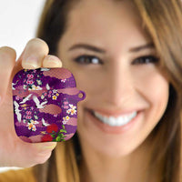 Hawaiian and Japanese Culture Together AirPods Case Purple Ohia Lehua Plumeria and Sakura Blooming LT03 - Polynesian Pride