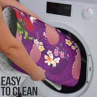 Hawaiian and Japanese Culture Together Bathroom Set Purple Ohia Lehua Plumeria and Sakura Blooming LT03 - Polynesian Pride