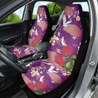 Hawaiian and Japanese Culture Together Car Seat Cover Purple Ohia Lehua Plumeria and Sakura Blooming LT03 - Polynesian Pride