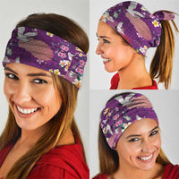 Hawaiian and Japanese Culture Together Neck Gaiter Purple Ohia Lehua Plumeria and Sakura Blooming LT03 - Polynesian Pride