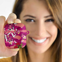 Hawaiian and Japanese Culture Together AirPods Case Pink Ohia Lehua Plumeria and Sakura Blooming LT03 - Polynesian Pride