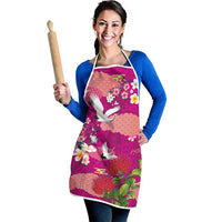 Hawaiian and Japanese Culture Together Apron Pink Ohia Lehua Plumeria and Sakura Blooming LT03 - Polynesian Pride