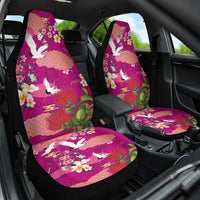 Hawaiian and Japanese Culture Together Car Seat Cover Pink Ohia Lehua Plumeria and Sakura Blooming LT03 One Size Pink - Polynesian Pride