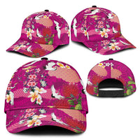Hawaiian and Japanese Culture Together Classic Cap Pink Ohia Lehua Plumeria and Sakura Blooming LT03 - Polynesian Pride
