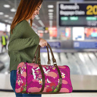 Hawaiian and Japanese Culture Together Travel Bag Pink Ohia Lehua Plumeria and Sakura Blooming LT03 - Polynesian Pride