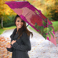Hawaiian and Japanese Culture Together Umbrella Pink Ohia Lehua Plumeria and Sakura Blooming LT03 - Polynesian Pride