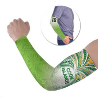 Custom Cook Islands Rugby League Arm Sleeves Tatau Tribal Motifs-Light Green Color LT03 Set of 2 Green - Polynesian Pride