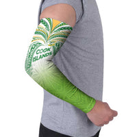 Custom Cook Islands Rugby League Arm Sleeves Tatau Tribal Motifs-Light Green Color LT03 - Polynesian Pride