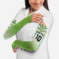 Custom Cook Islands Rugby League Arm Sleeves Tatau Tribal Motifs-Light Green Color LT03 - Polynesian Pride