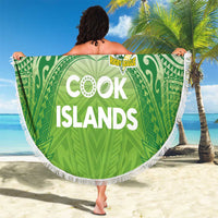 Cook Islands Rugby League Beach Blanket Tatau Tribal Motifs-Light Green Color LT03 - Polynesian Pride