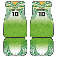 Custom Cook Islands Rugby League Car Mats Tatau Tribal Motifs-Light Green Color LT03 - Polynesian Pride