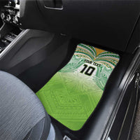 Custom Cook Islands Rugby League Car Mats Tatau Tribal Motifs-Light Green Color LT03 - Polynesian Pride