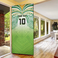 Custom Cook Islands Rugby League Door Cover Tatau Tribal Motifs-Light Green Color LT03 - Polynesian Pride