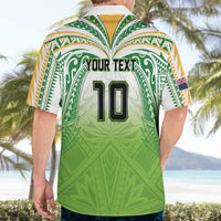 Custom Cook Islands Rugby League Hawaiian Shirt Tatau Tribal Motifs-Light Green Color LT03 - Polynesian Pride