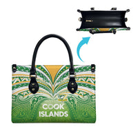 Cook Islands Rugby League Leather Bag Tatau Tribal Motifs-Light Green Color LT03 - Polynesian Pride