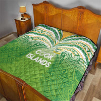 Cook Islands Rugby League Quilt Tatau Tribal Motifs-Light Green Color LT03 - Polynesian Pride