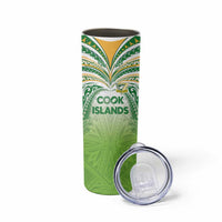 Custom Cook Islands Rugby League Skinny Tumbler Tatau Tribal Motifs-Light Green Color LT03 - Polynesian Pride