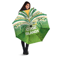 Cook Islands Rugby League Umbrella Tatau Tribal Motifs-Light Green Color LT03 - Polynesian Pride