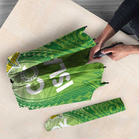 Cook Islands Rugby League Umbrella Tatau Tribal Motifs-Light Green Color LT03 - Polynesian Pride