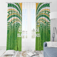 Cook Islands Rugby League Window Curtain Tatau Tribal Motifs-Light Green Color LT03 - Polynesian Pride